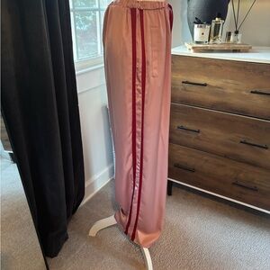 Missguided Pink Wide Leg Pants with Red Stripe BRAND NEW !